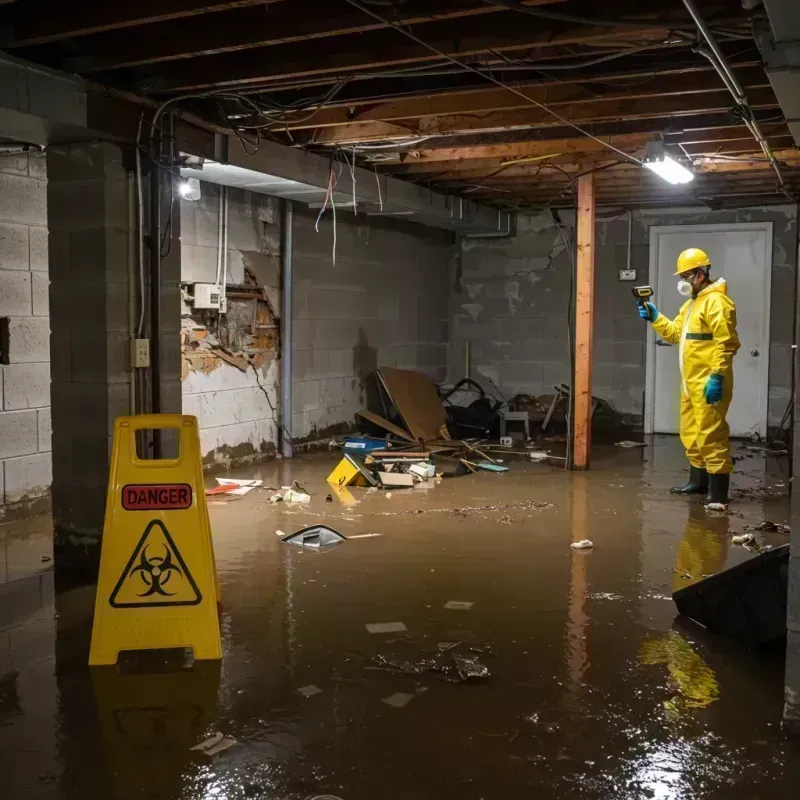 Flooded Basement Electrical Hazard in Albers, IL Property